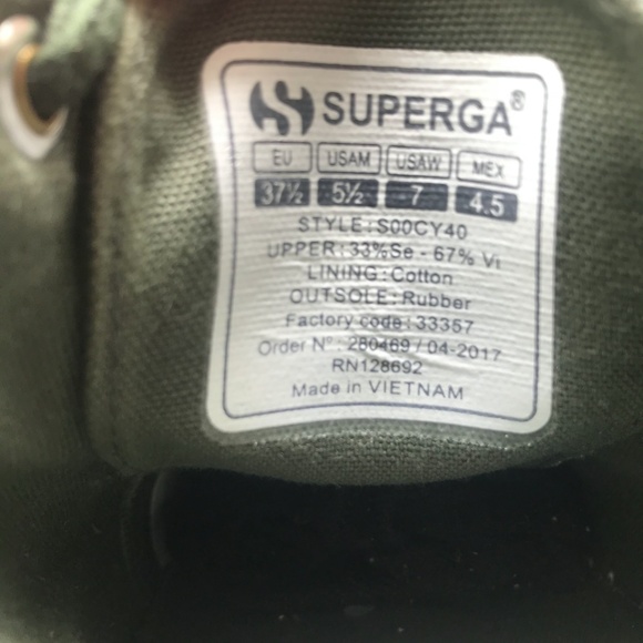 SOLD Superga 2750 Green Satin Sneakers, Size 7 - Picture 5 of 6